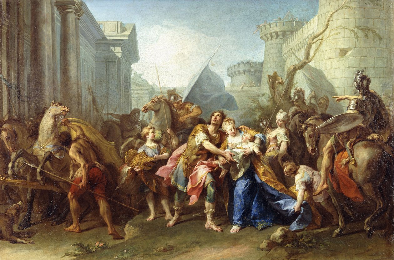 Hector opuszcza Andromachę, 1727 autorstwa Jean II Restout