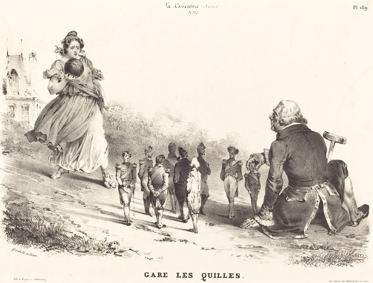 Zaparkuj kręgle autorstwa Jean Ignace Isidore Grandville