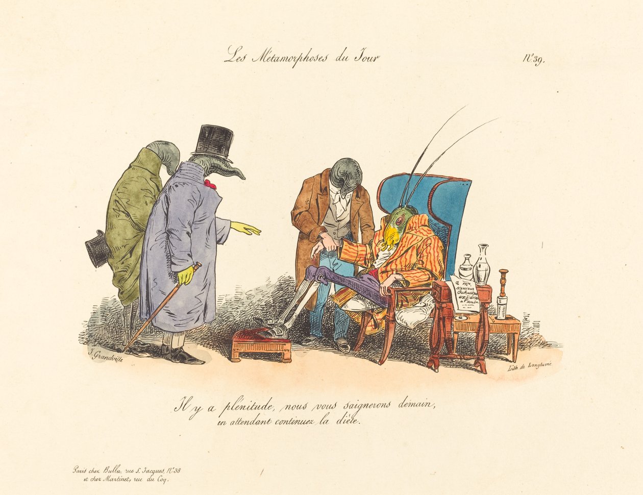 Chory świerszcz autorstwa Jean Ignace Isidore Grandville