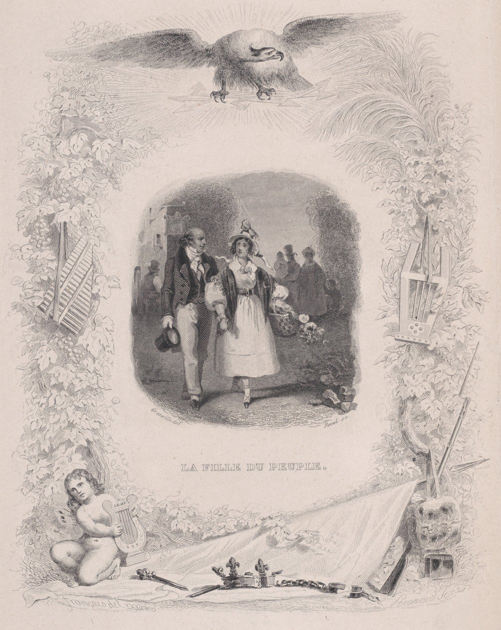 Córka Ludu z Pieśni Berangera, 1829. autorstwa Jean Ignace Isidore Gérard