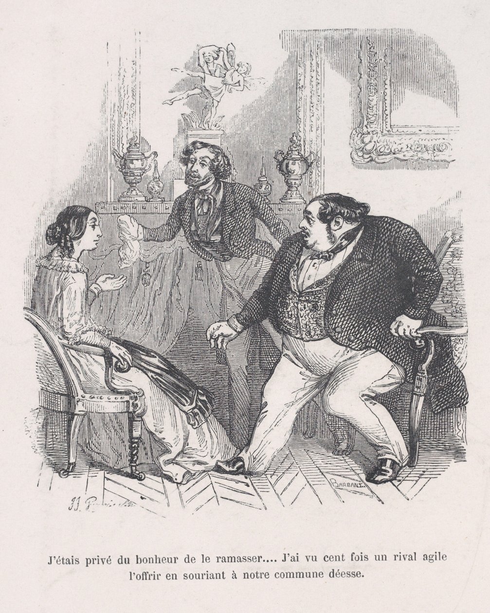 Zostałem pozbawiony szczęścia by go podnieść... Sto razy widziałem zwinnego rywala..., 1843. autorstwa Jean Ignace Isidore Gérard