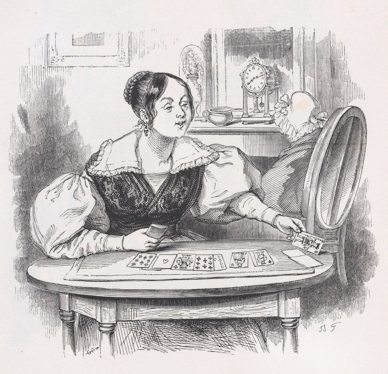 Karty z Dzieł wszystkich Bérangera, 1836. autorstwa Jean Ignace Isidore Gérard