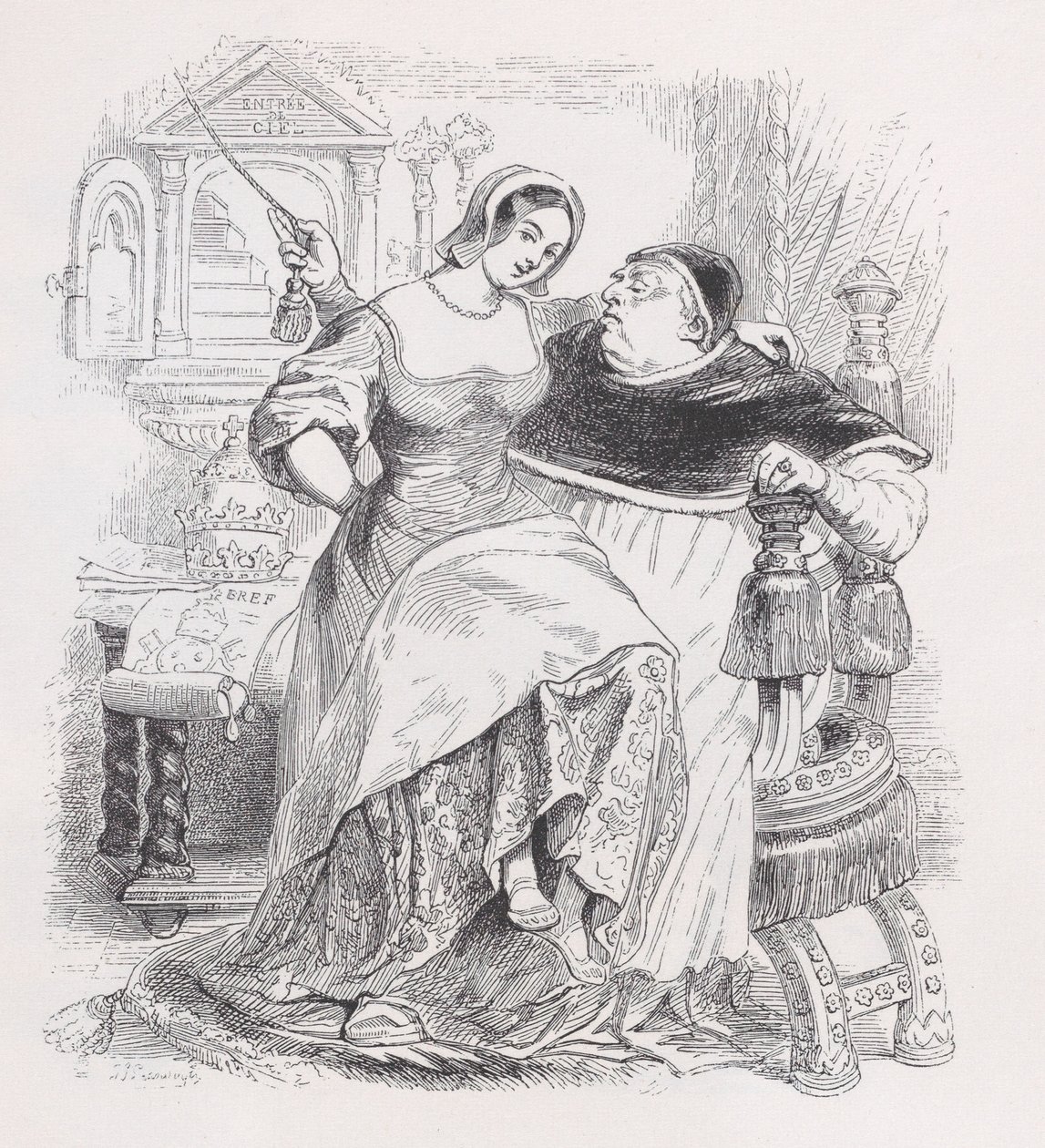 Dobry Papież z Dzieł Wszystkich Bérangera, 1836. autorstwa Jean Ignace Isidore Gérard