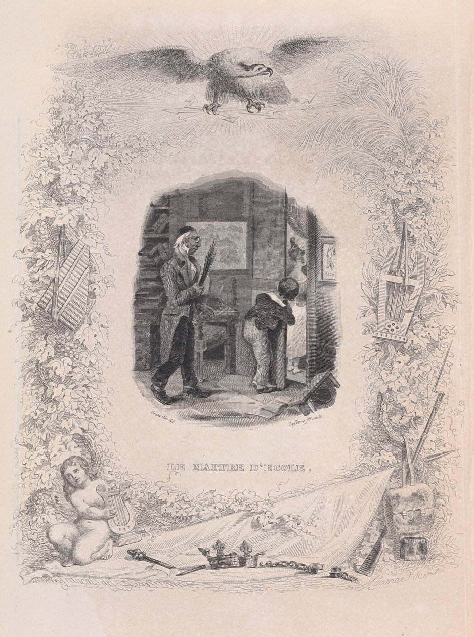 Nauczyciel z Pieśni Bérangera, 1829. autorstwa Jean Ignace Isidore Gérard