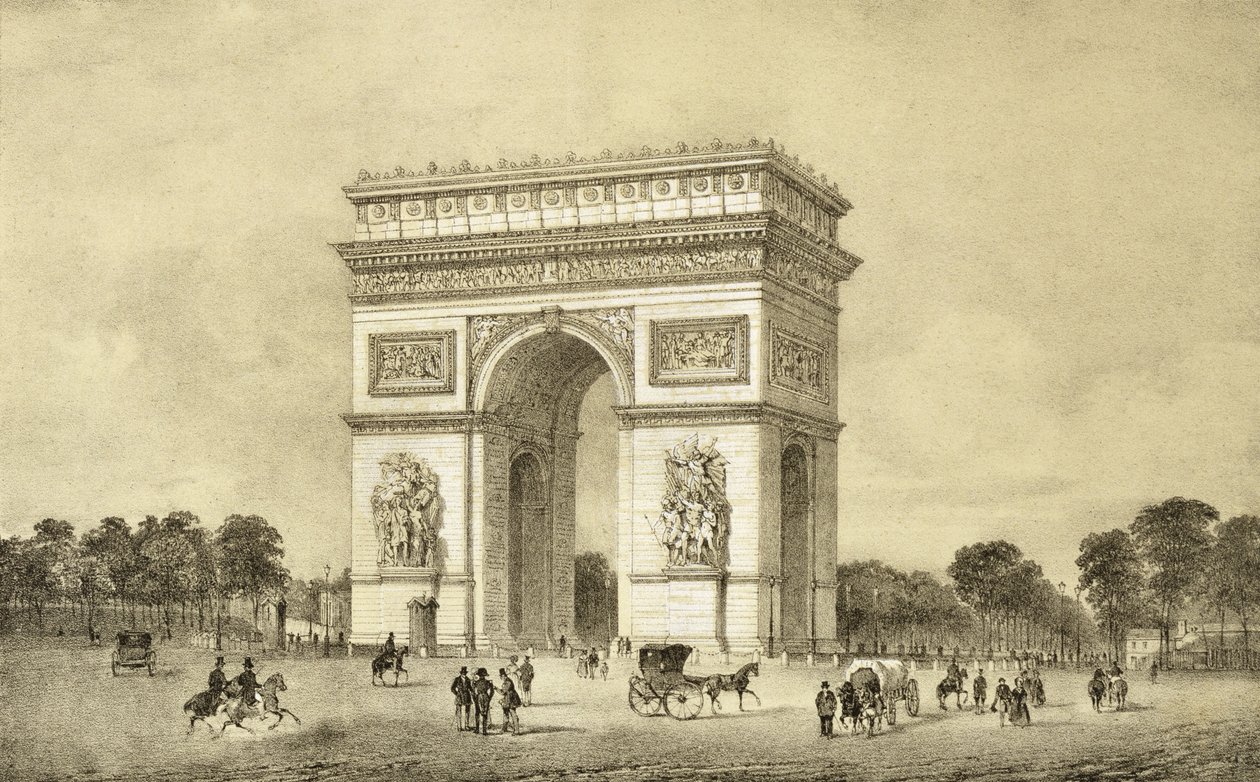 LArc de Triomphe, Paryż, grawerowane przez Auguste Bry autorstwa Jean Jacottet