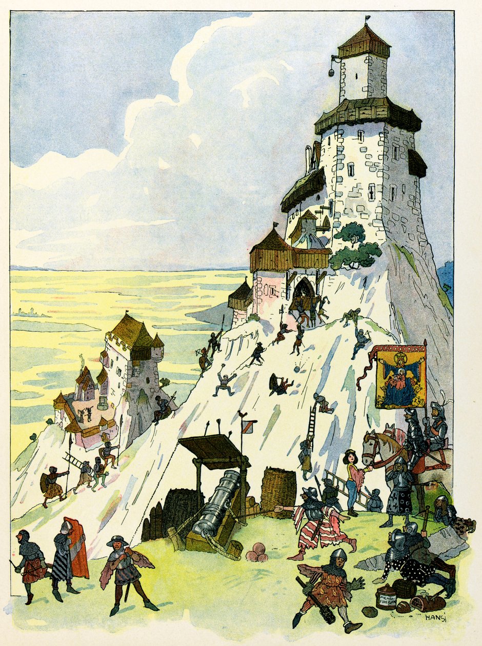 Historia Alzacji opowiada dzieciom wujek Hansi Jean Jacques Waltz dit Hansi (1873-1951), kolekcja prywatna: Siege du chateau D
