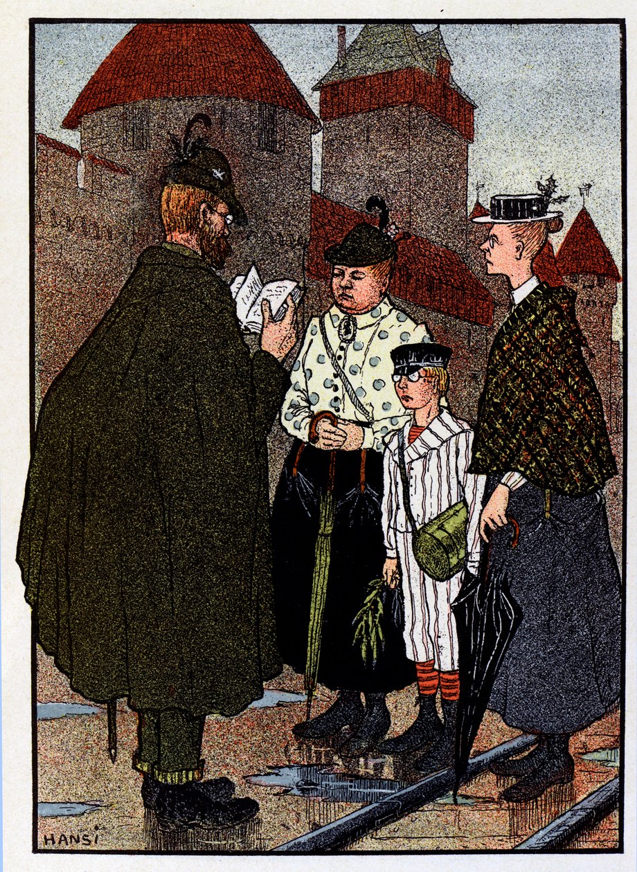 Vogesen Bilder (obrazy Wogezów); Zwiedzanie zamku autorstwa Jean Jacques (1873 1951) Waltz