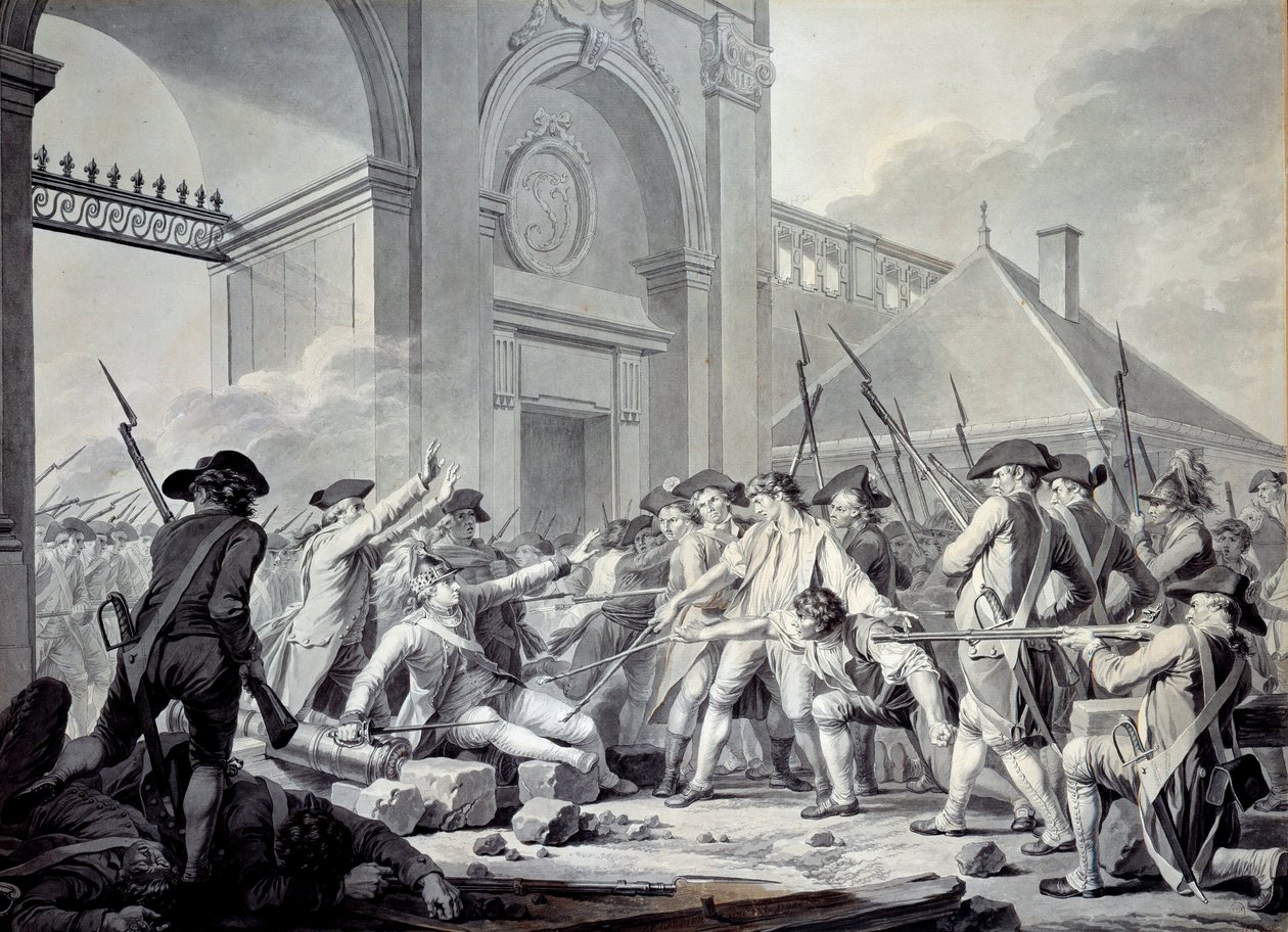Sprawa Nancy: 31 sierpnia 1790 r. markiz de Bouillé (1739-1800) wszczął represje wobec żołnierzy garnizonu Nancy, buntujących się przeciwko swoim oficerom. Bitwa odbyła się przed posterunkiem straży przy Bramie Stainville, podczas której autorstwa Jean Jacques Francois Le Barbier
