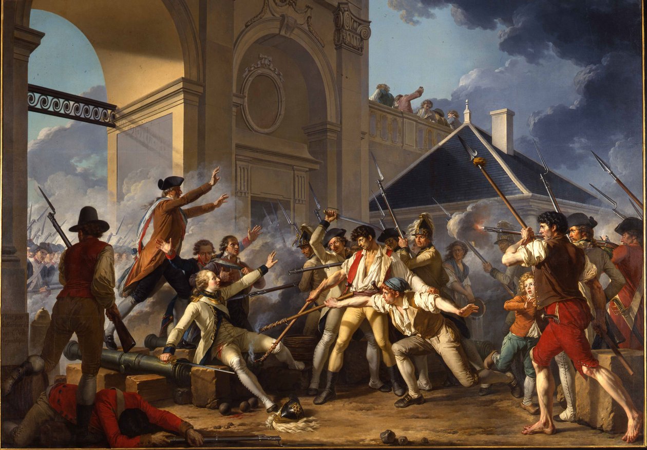 Bohaterska odwaga młodego Désillesa, 31 sierpnia 1790, w sprawie Nancy, 1794 autorstwa Jean Jacques Francois Le Barbier