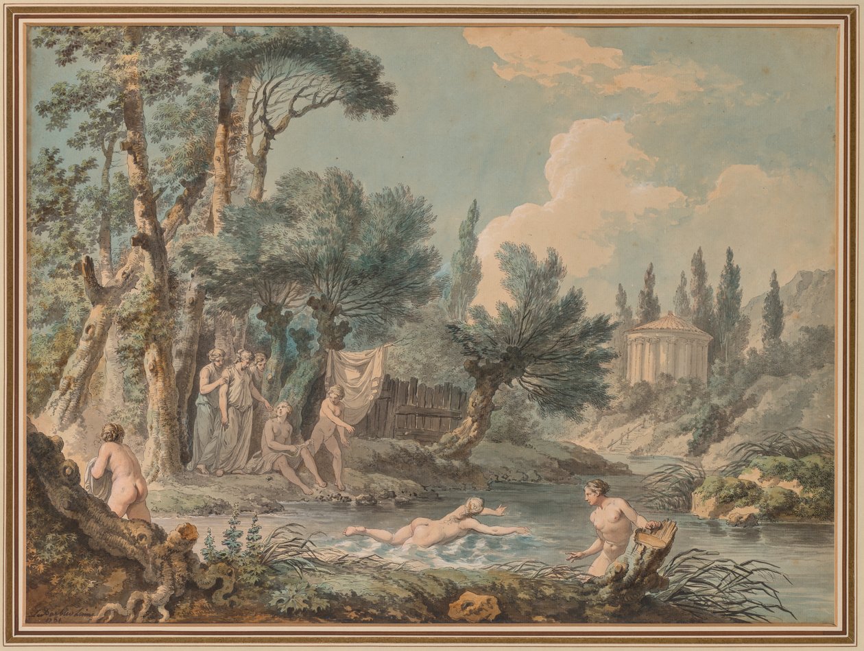 Akty w krajobrazie autorstwa Jean Jacques François Lebarbier, called Le Barbier L’Aîné