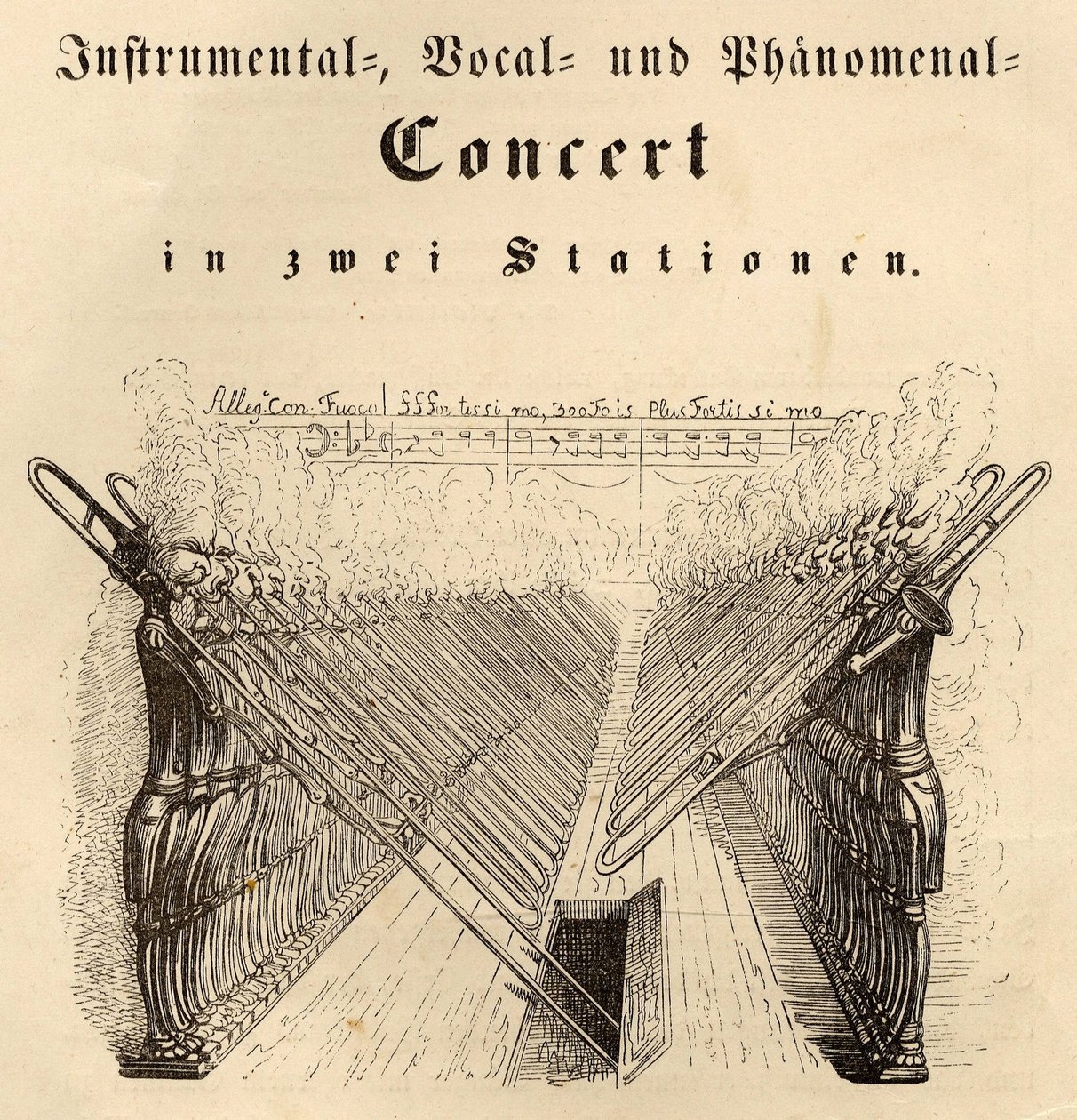 Instrumentalny Koncert Wokalno-Fenomenalny, 1844 autorstwa Jean Jacques Grandville