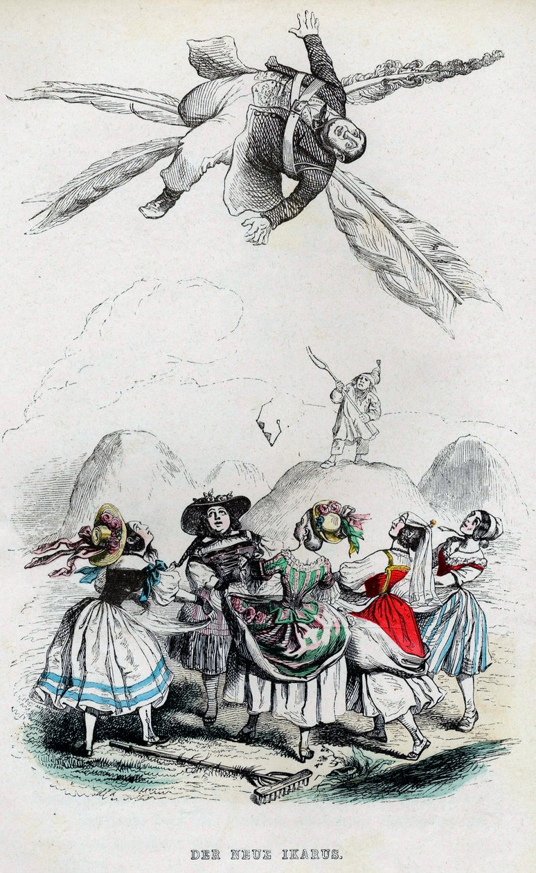 Nowy Ikar, lata czterdzieste XIX wieku. autorstwa Jean Jacques Grandville