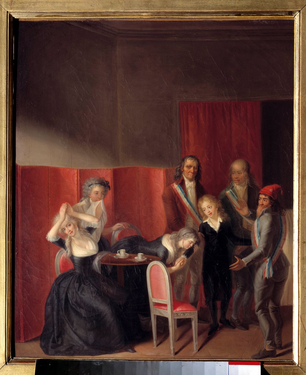 Ludwik XVII został oddzielony od matki Marii Antoniny 3 lipca 1793 w więzieniu Temple. Obraz Jeana Jacquesa Hauera (1751-1829) autorstwa Jean Jacques Hauer