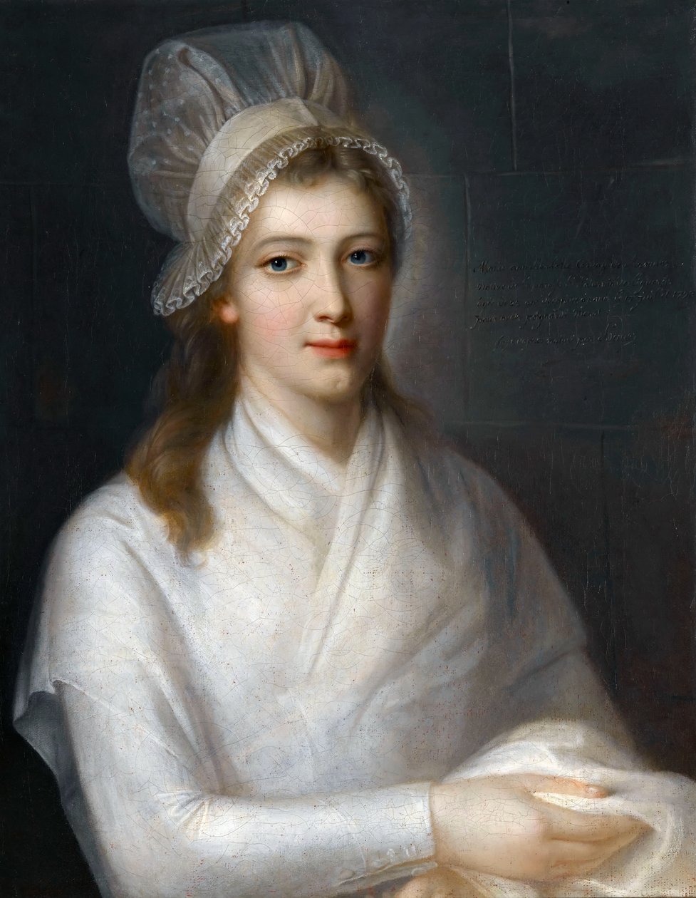 Portret Charlotte Corday 1768-1793 autorstwa Jean Jacques Hauer