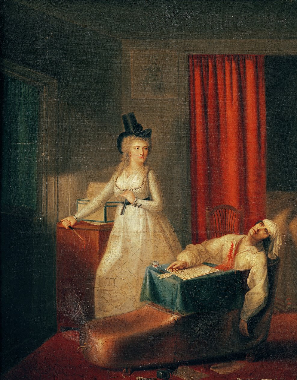 Morderstwo Marata autorstwa Jean Jacques Hauer