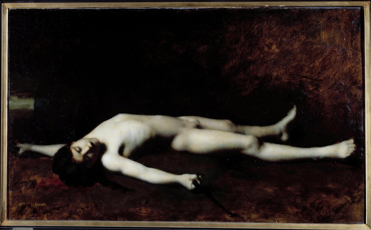 Rewolucja francuska: „” La mort du tambour Joseph Bara (1779-1793)”” Obraz Jeana Jacquesa Hennera (1829-1905) XIX-wieczny Orlean. Muzeum Sztuk Pięknych autorstwa Jean Jacques Henner