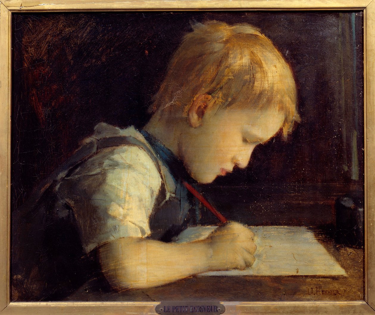 Mały pisarz Paul Henner (1860-1867) bratanek artysty Malarstwo Jean Jacques Henner (1829-1905) XIX-wieczny Paryż, Musee du Petit Palais autorstwa Jean Jacques Henner