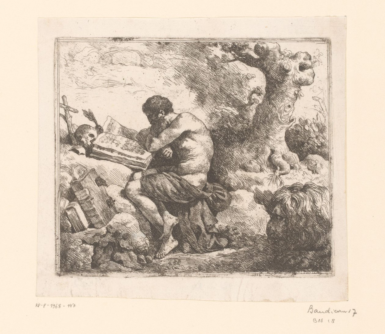 Hieronim i lew autorstwa Jean Jacques II Lagrenee