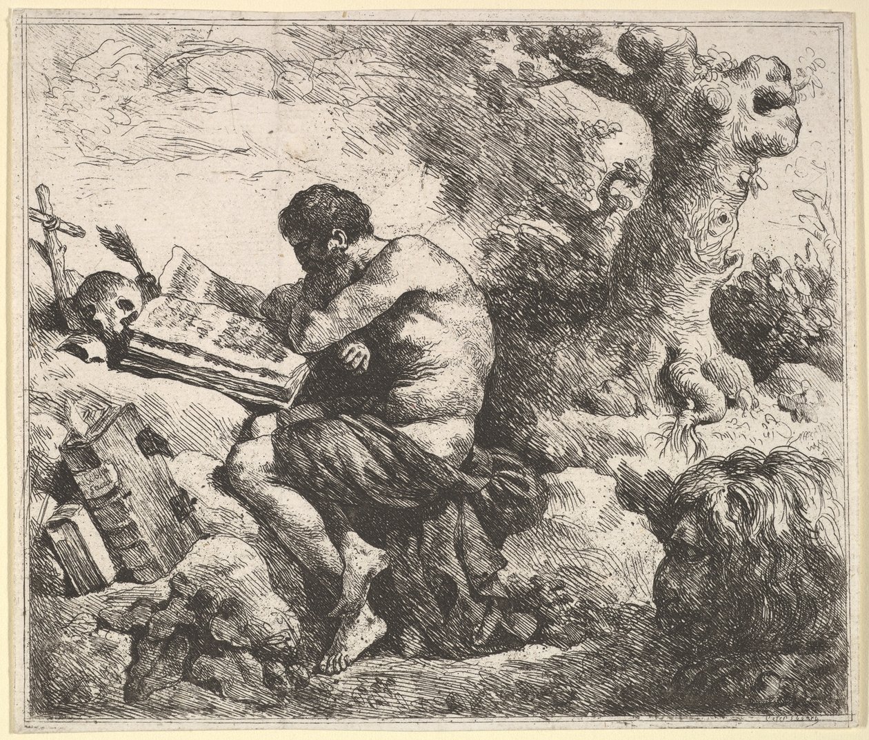 Św. Hieronim w krajobrazie, 1762-63. autorstwa Jean Jacques Lagrenee