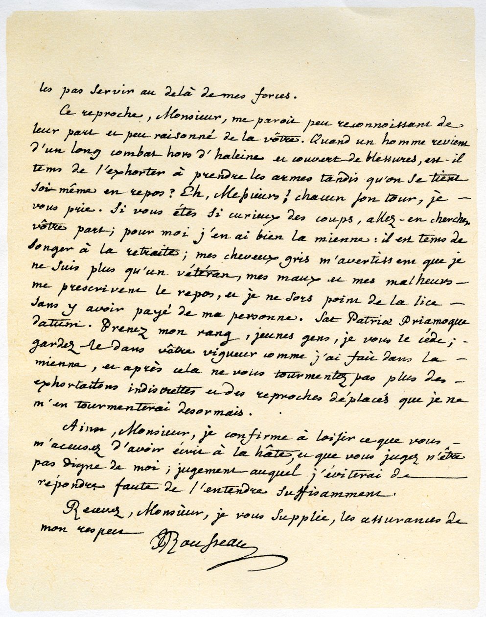 List Jeana Jaquesa Rousseau, 15 lipca 1764 r. autorstwa Jean Jacques Rousseau