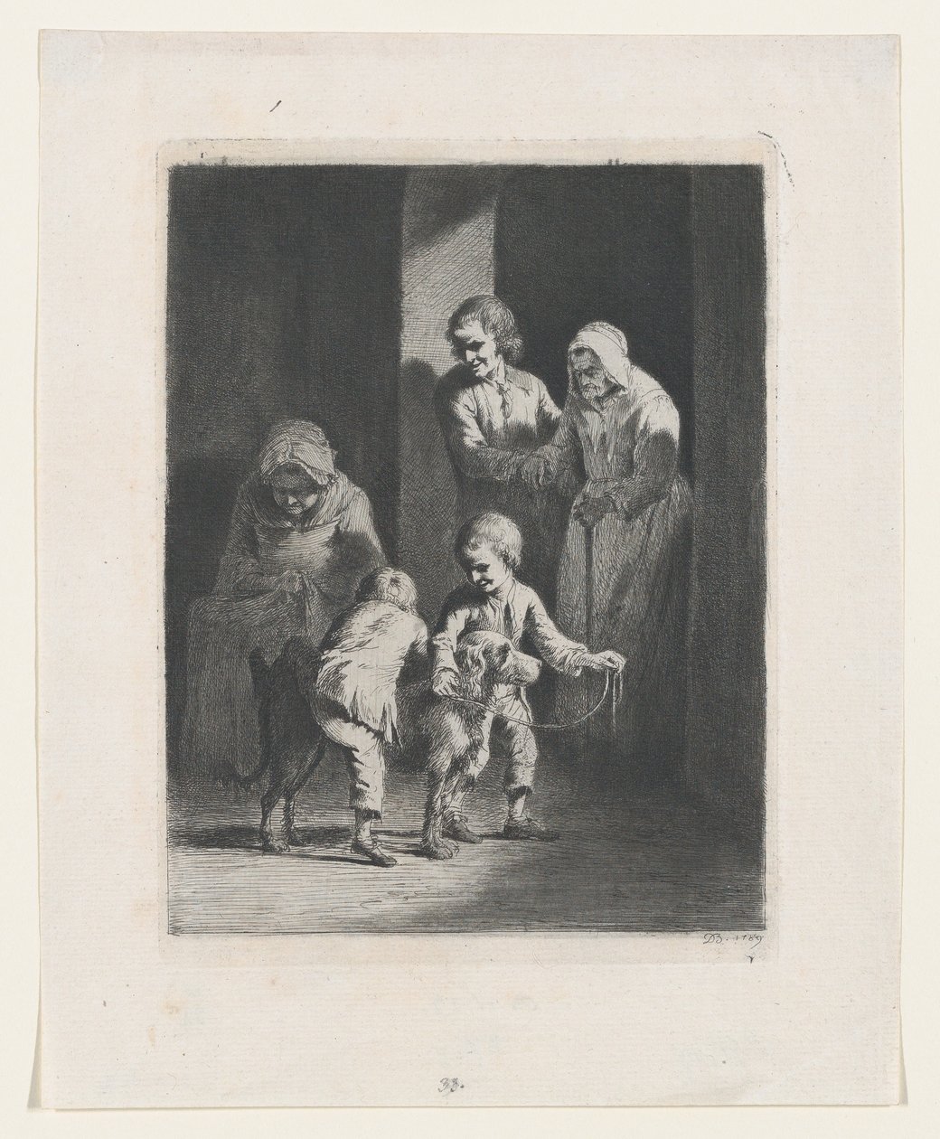 Dzieci bawiące się z psem, 1789. autorstwa Jean-Jacques de Boissieu