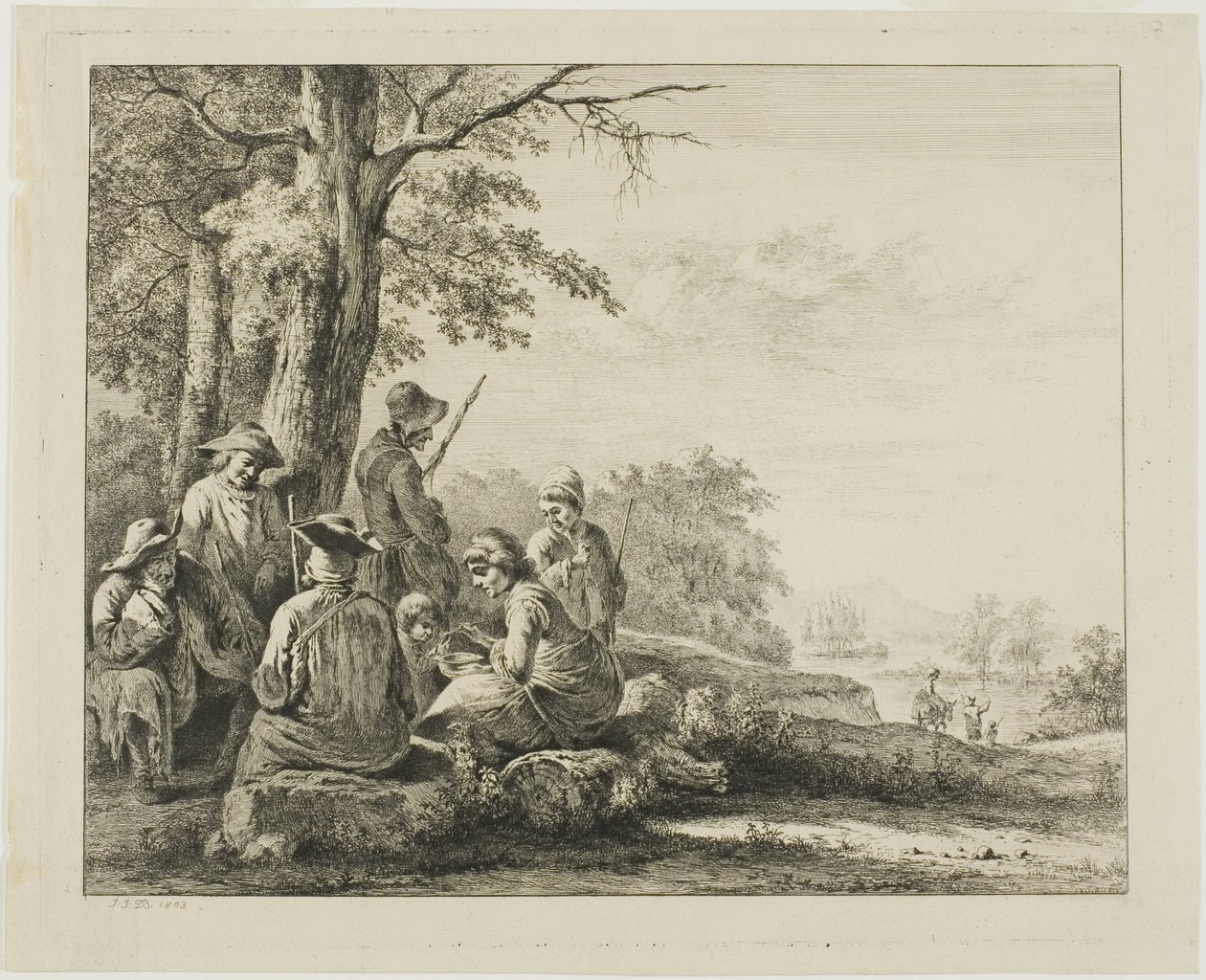 Scena rodzinna w krajobrazie autorstwa Jean Jacques de Boissieu