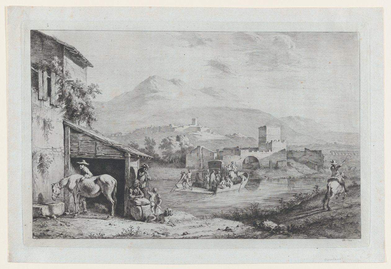 Pasaż Garigliano Włochy, 1793. autorstwa Jean Jacques de Boissieu