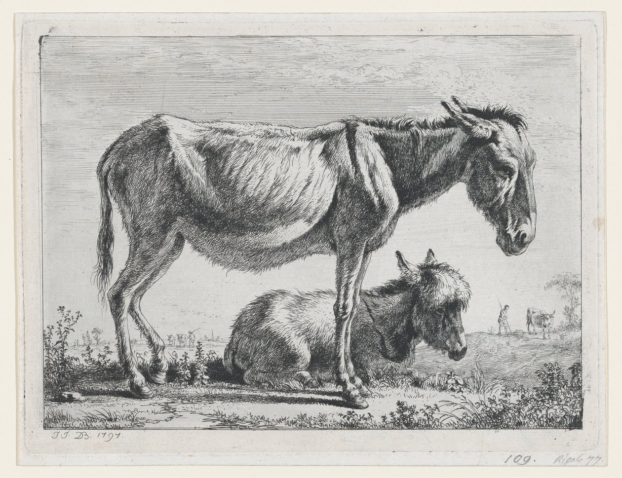 Jenny ze swoim źrebakiem, 1797. autorstwa Jean Jacques de Boissieu