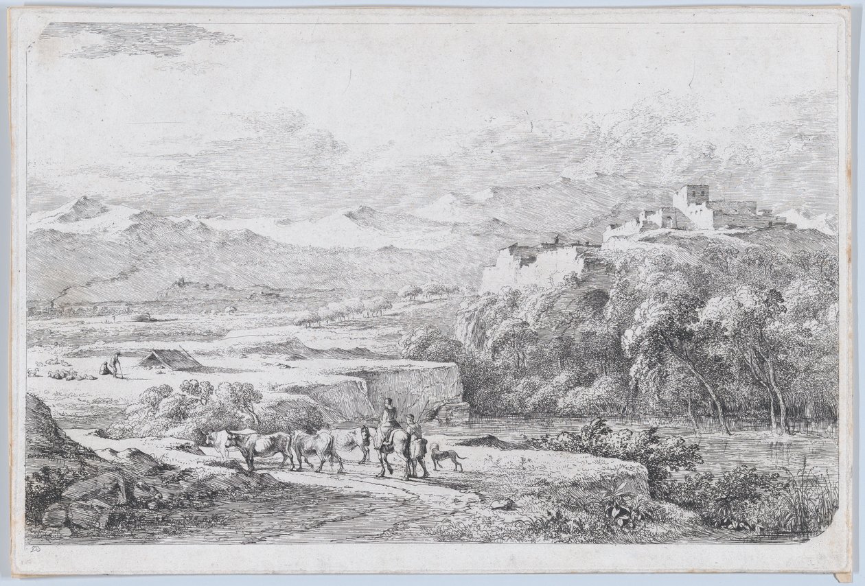Krajobraz według Van der Cabela, ok. 1773. autorstwa Jean Jacques de Boissieu
