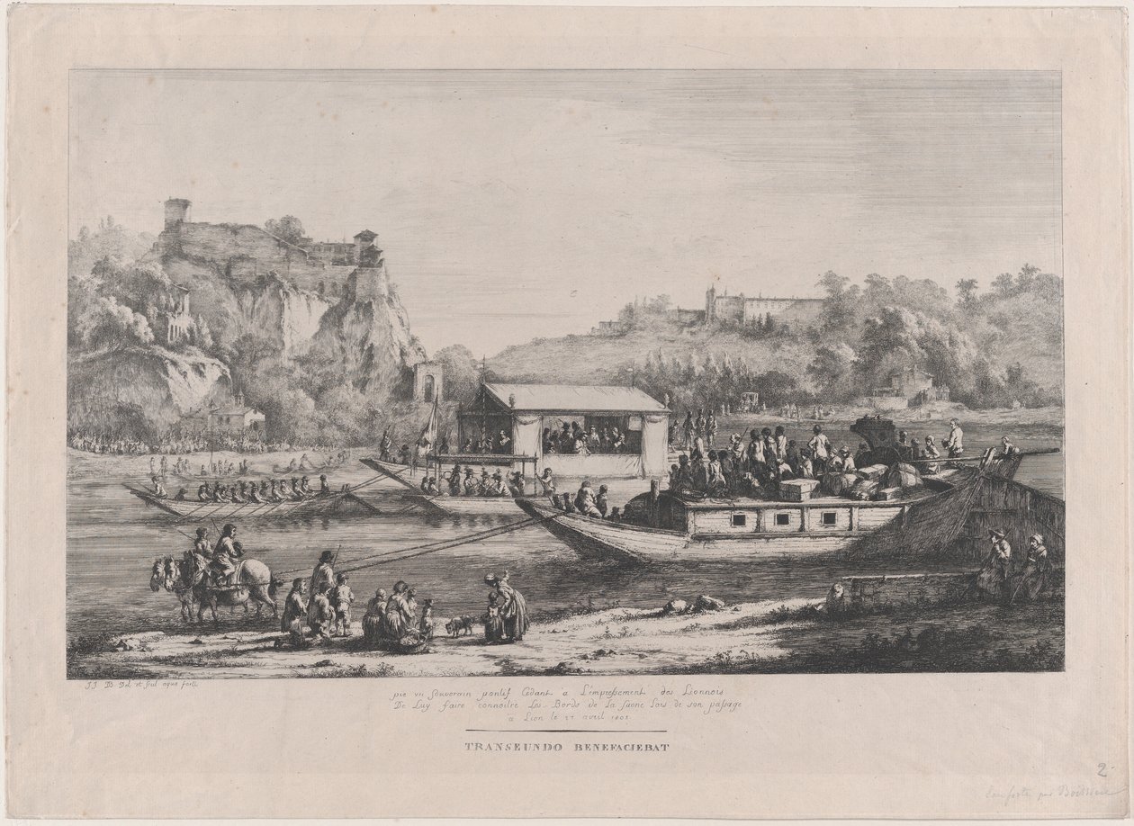 Papież Pius VII nad Saoną, 1805. autorstwa Jean Jacques de Boissieu