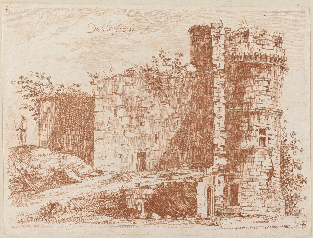 Ruiny starego zamku w Saint-Chamond, Loire autorstwa Jean Jacques de Boissieu