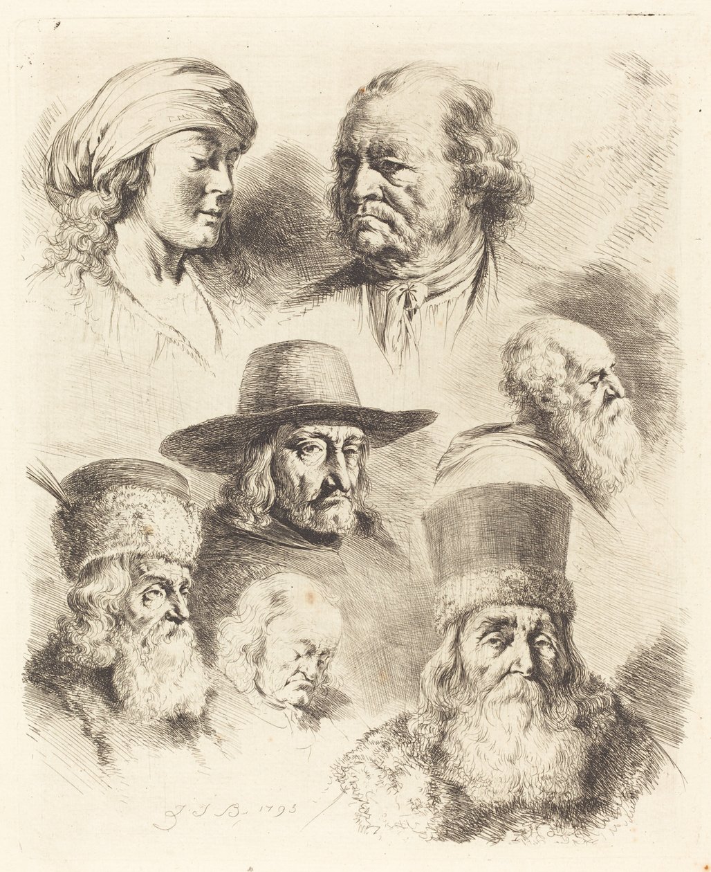 Siedem Studiów Głowic autorstwa Jean Jacques de Boissieu