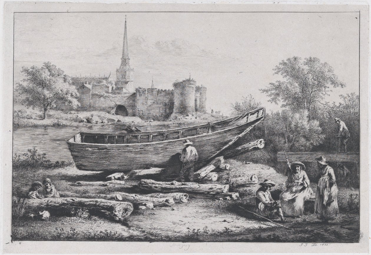 Plac budowy w Savigny, 1803 r. autorstwa Jean Jacques de Boissieu