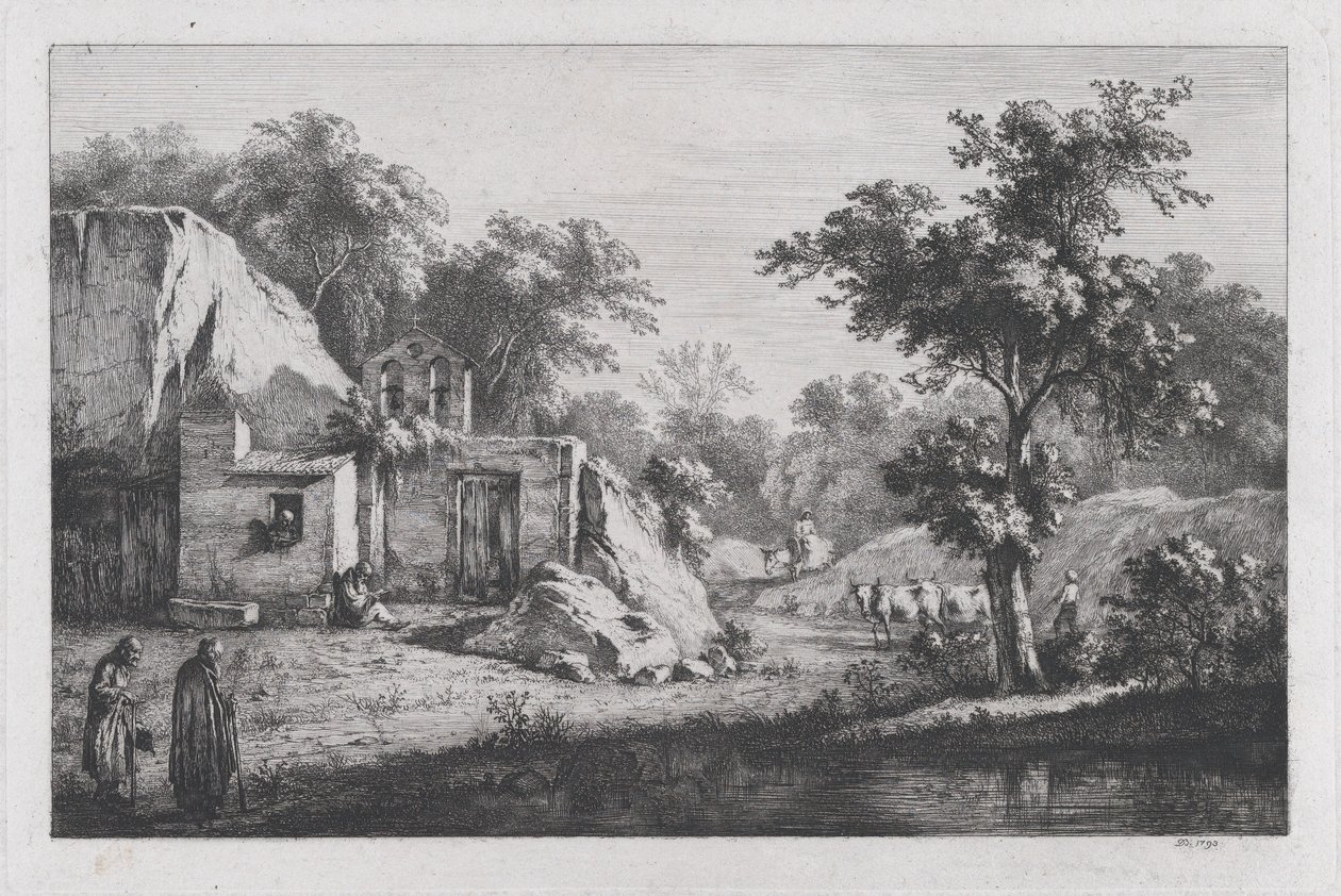 Mała Pustelnia, 1793. autorstwa Jean Jacques de Boissieu
