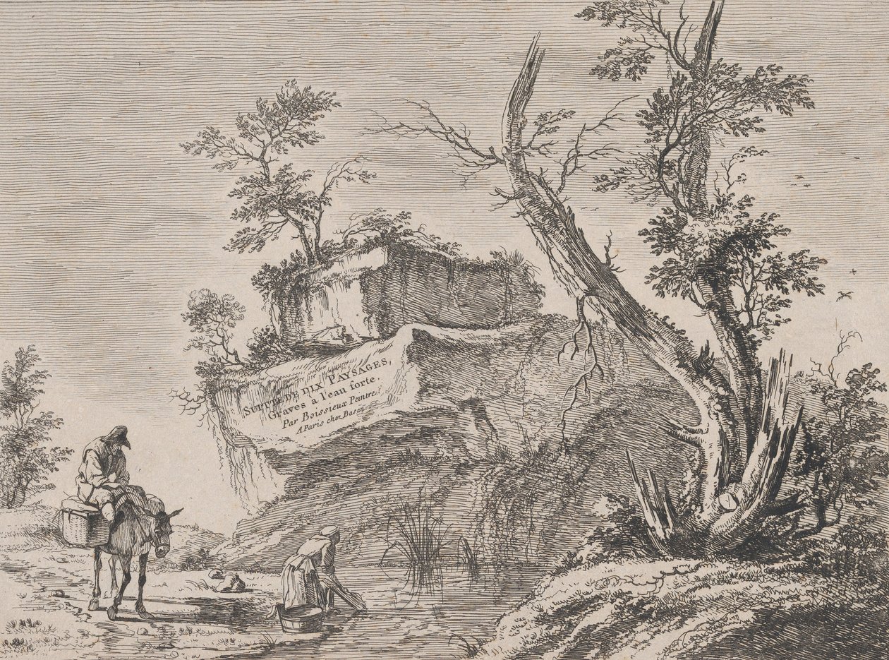 Strona tytułowa do serii dziesięciu krajobrazów, 1763. autorstwa Jean Jacques de Boissieu