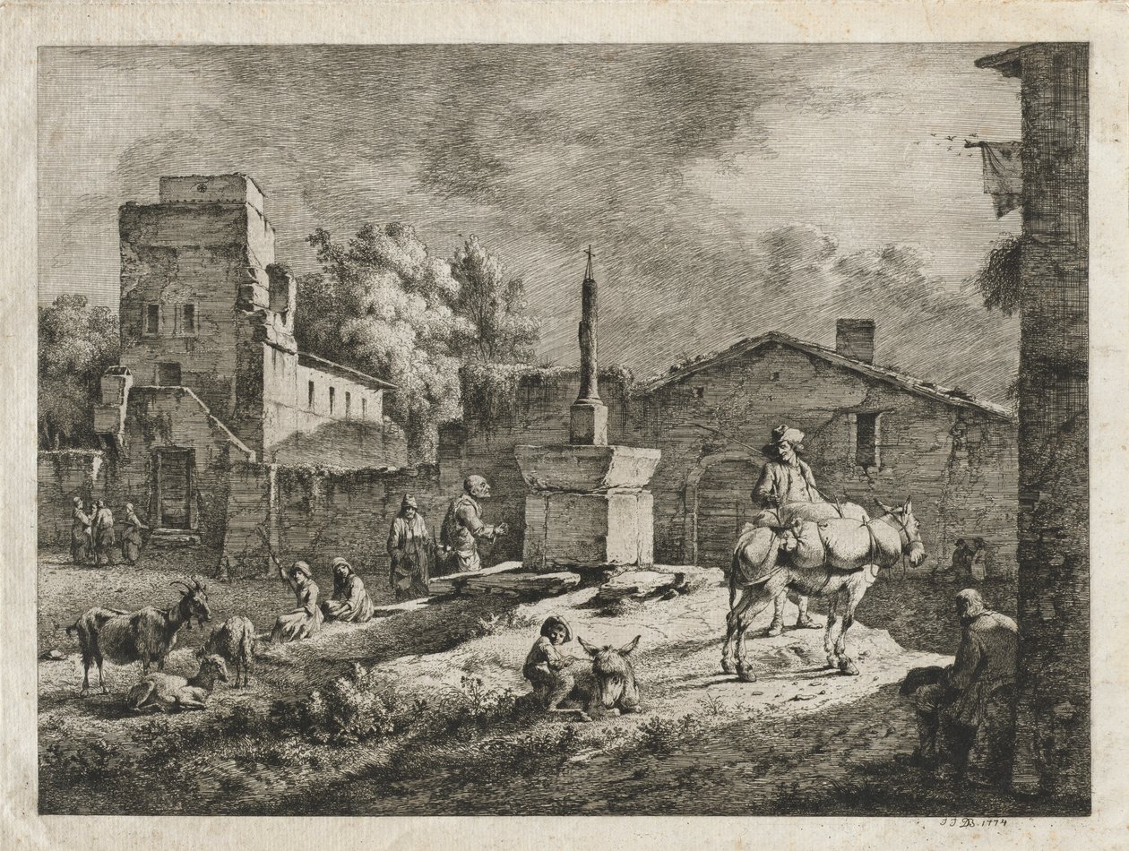 Widok Saint-Andeol, 1774. autorstwa Jean Jacques de Boissieu