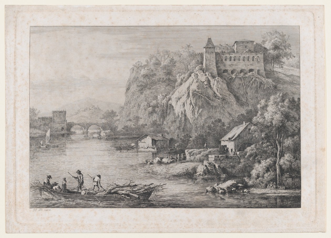 Widok klasztoru karmelitów bosych w Lyonie, 1807 r. autorstwa Jean Jacques de Boissieu
