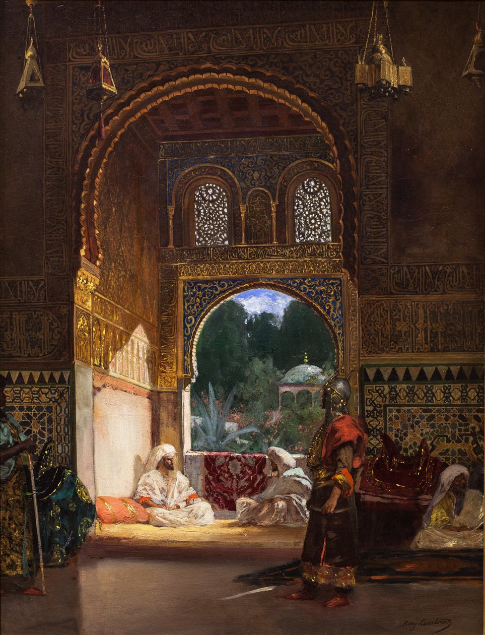 W pałacu sułtana, niedatowane. (Olej na płótnie) autorstwa Jean Joseph Benjamin Constant