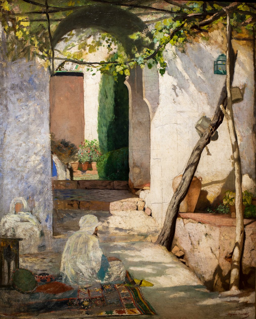 Marokański dziedziniec, przed 1880 (olej na płótnie) autorstwa Jean Joseph Benjamin Constant