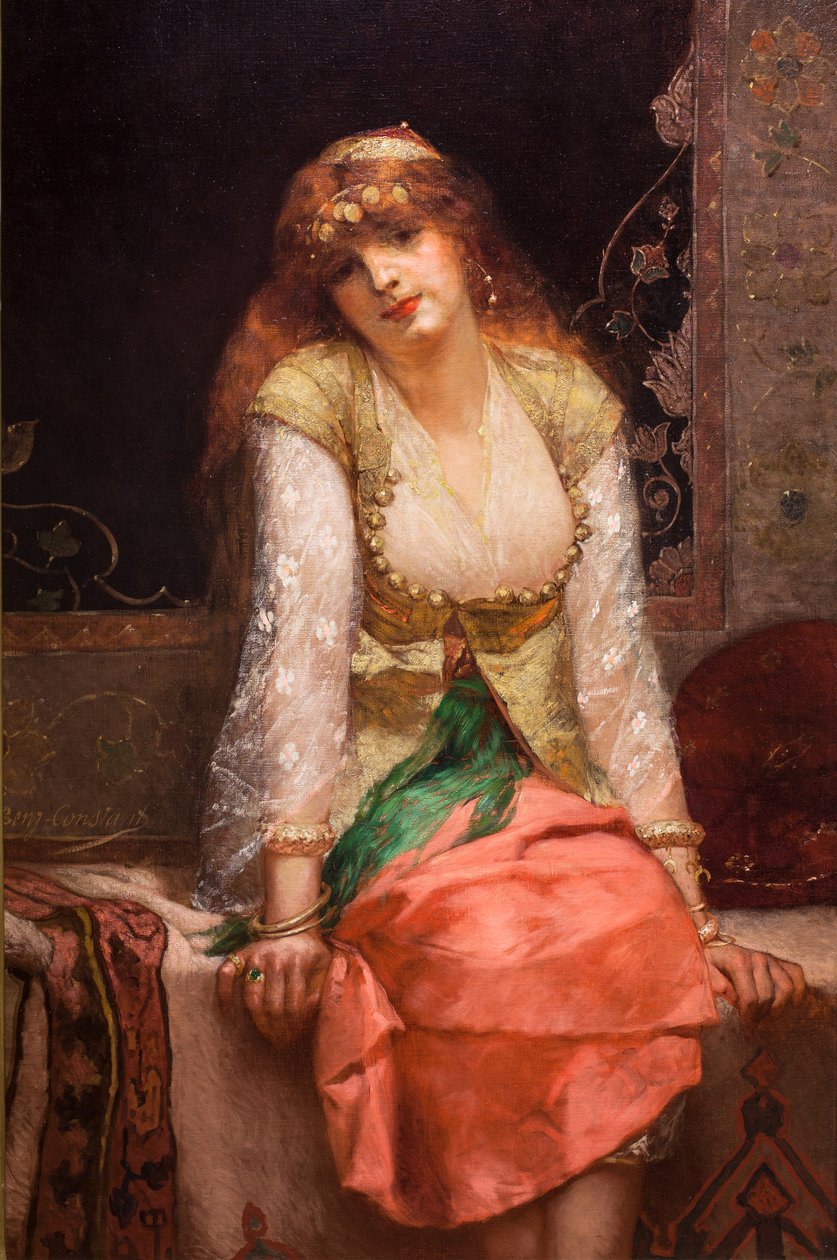 Orientalna piękność, przed lub około 1880 r. (olej na płótnie) autorstwa Jean Joseph Benjamin Constant
