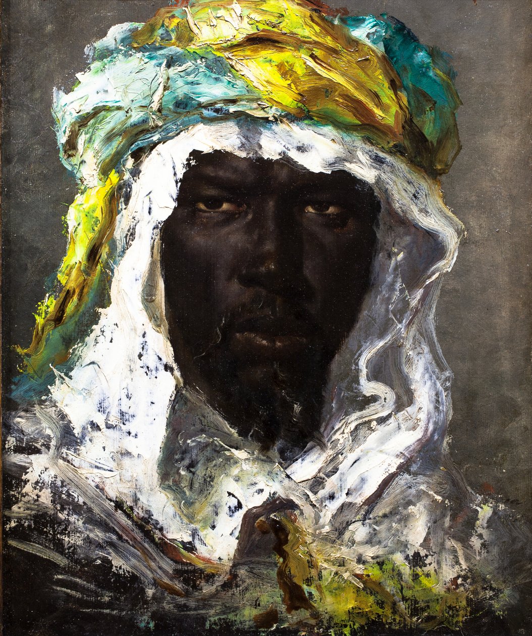 Tete de Maure, ok. 1875 (olej na papierze położony na płótnie) autorstwa Jean Joseph Benjamin Constant