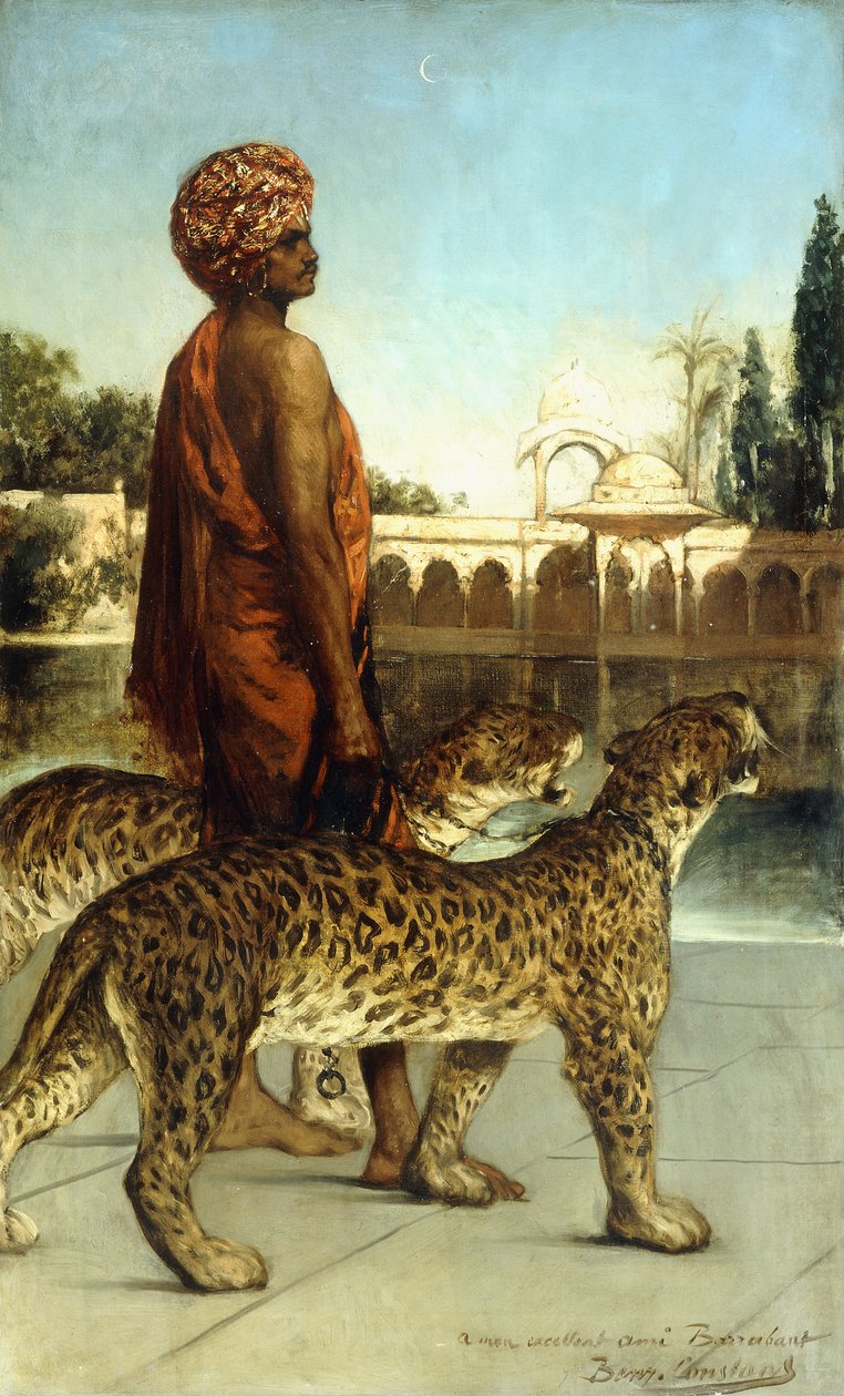 Straż Pałacowa z Dwoma Lampartami autorstwa Jean Joseph Benjamin Constant