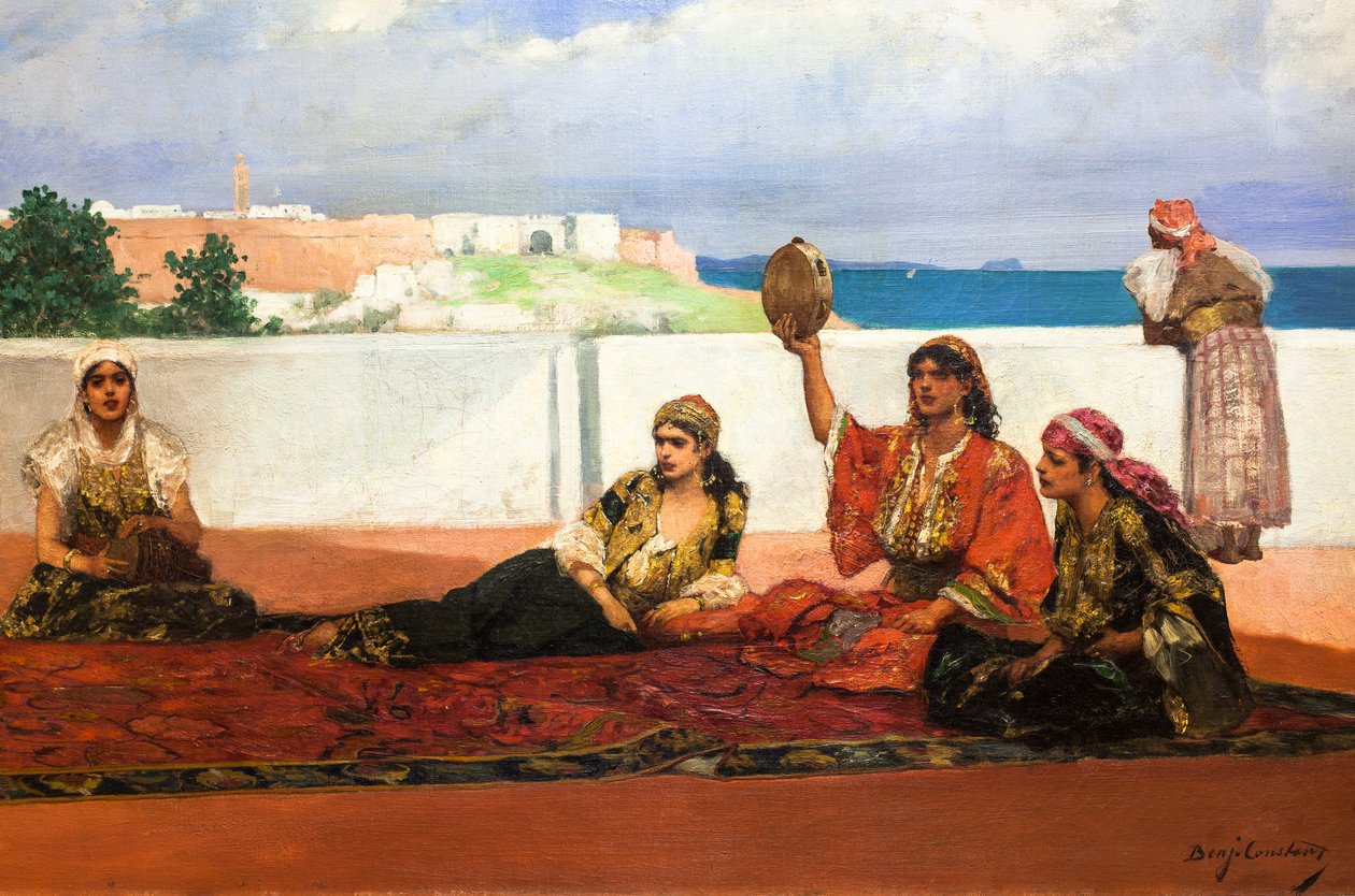 Taniec z szalami, ok. 1880 (olej na płótnie) autorstwa Jean Joseph Benjamin Constant