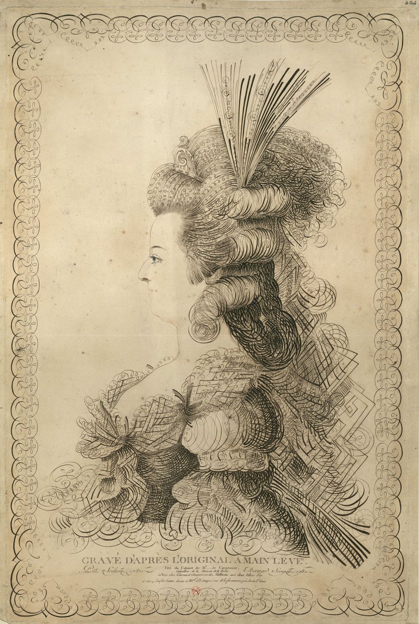 Portret Marii Antoniny 1755-1793, arcyksiężnej Austrii i królowej..., 1787. autorstwa Jean Joseph Bernard