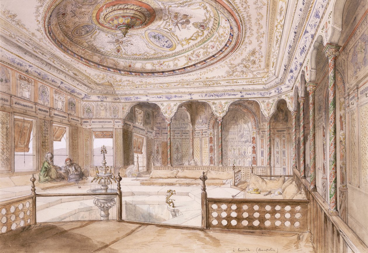 Wnętrze pałacu w Uyne, autorstwa Jean Joseph Bonaventure Laurens