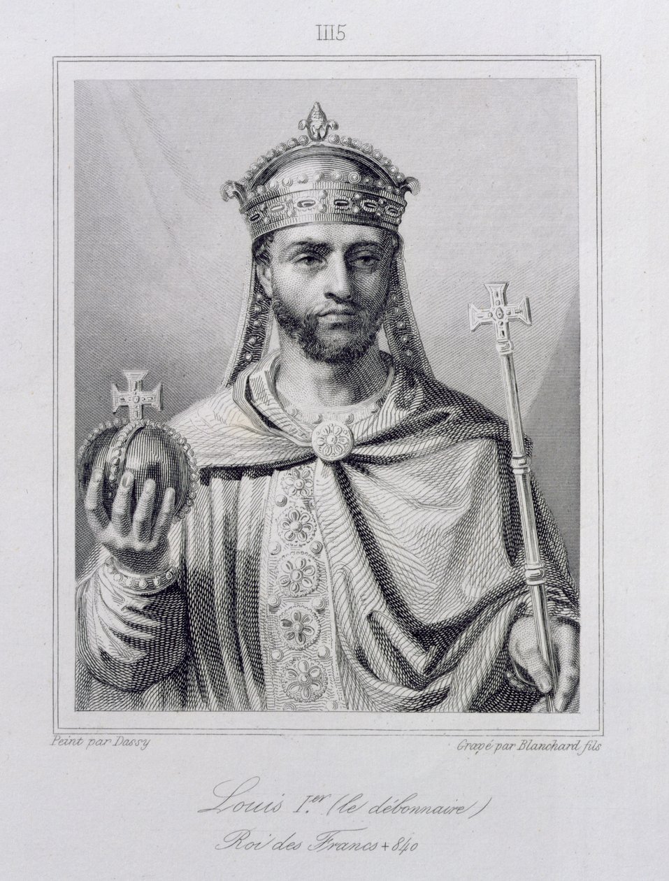 Ludwik I „Pobożny” (778-840) cesarz rzymski, ryty przez Blanchard autorstwa Jean Joseph Dassy