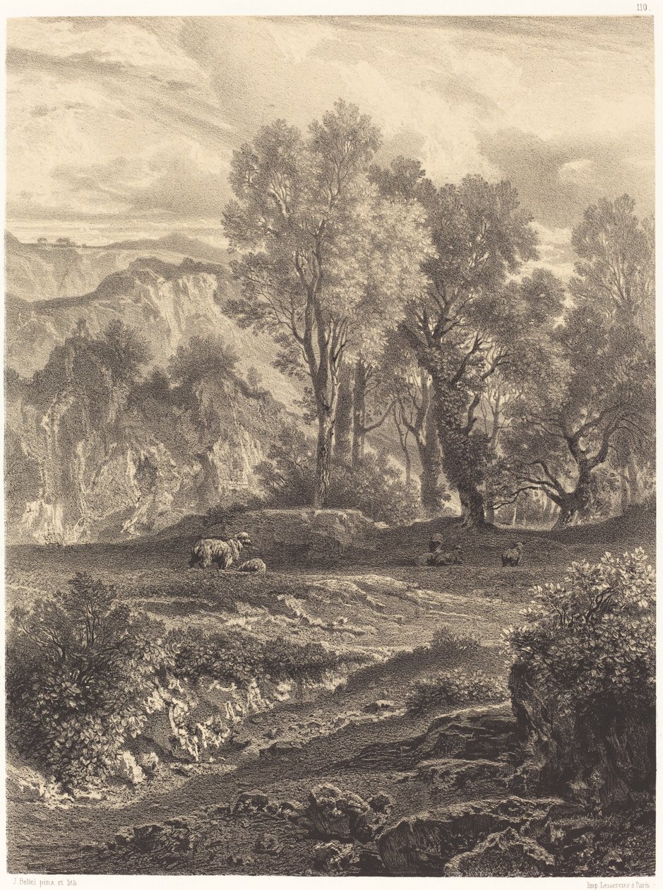 Krajobraz z owcami autorstwa Jean Joseph François Bellel