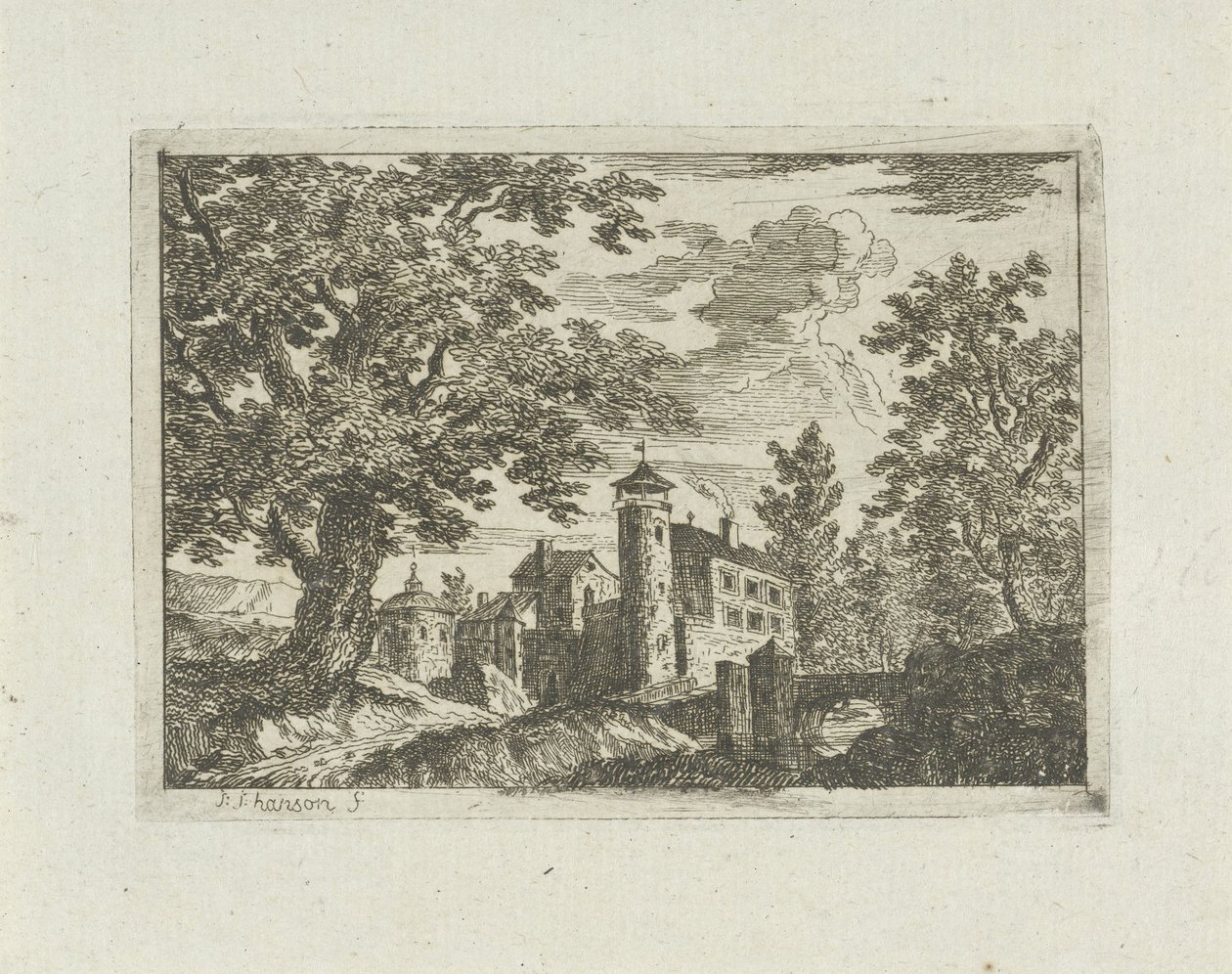 Zamek w krajobrazie autorstwa Jean Joseph Hanson