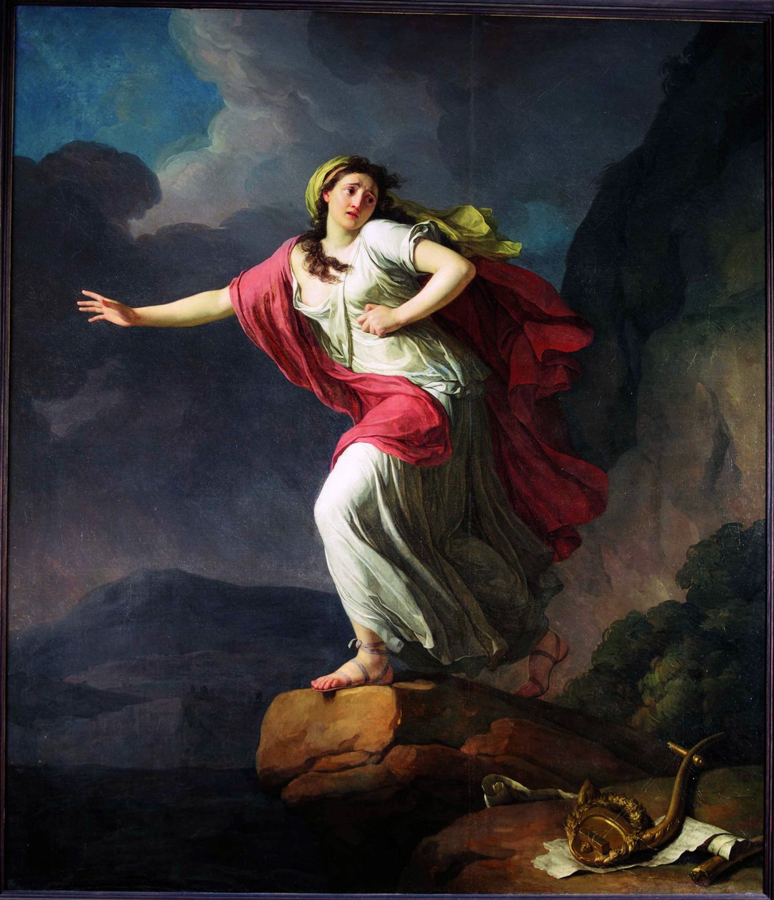 Safona rzucająca się do morza, 1791. autorstwa Jean Joseph Taillasson