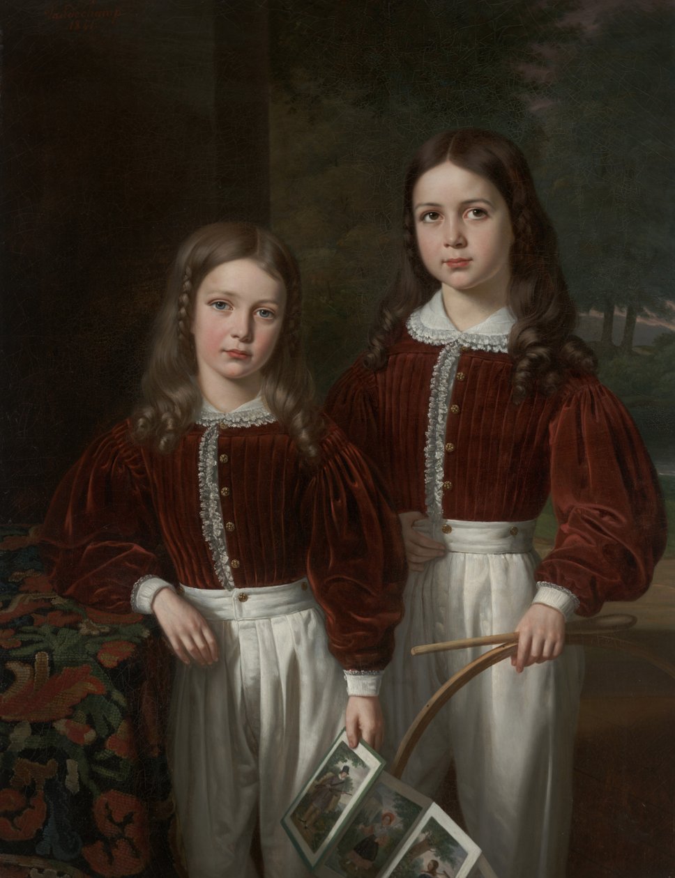 Portret dwojga dzieci, prawdopodobnie synów M. Almerica Berthier, hrabiego de LaSalle autorstwa Jean Joseph Vaudechamp